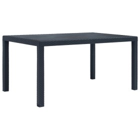 Grauer Gartentisch aus Kunststoff in Rattanoptik, 150 x 90 x 72 cm von vidaXL, Gartentische - Ref: Foro24-45605, Preis: 143,7...