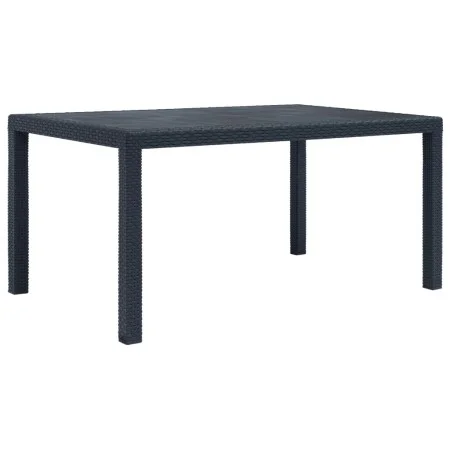 Grauer Gartentisch aus Kunststoff in Rattanoptik, 150 x 90 x 72 cm von vidaXL, Gartentische - Ref: Foro24-45605, Preis: 157,3...