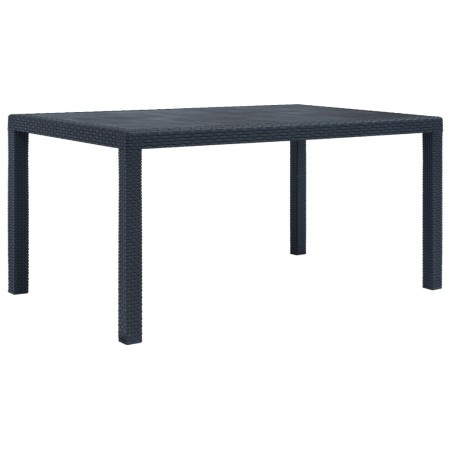 Gray rattan look plastic garden table 150x90x72 cm by vidaXL, Garden tables - Ref: Foro24-45605, Price: 143,76 €, Discount: %