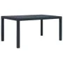 Grauer Gartentisch aus Kunststoff in Rattanoptik, 150 x 90 x 72 cm von vidaXL, Gartentische - Ref: Foro24-45605, Preis: 157,3...