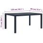 Gray rattan look plastic garden table 150x90x72 cm by vidaXL, Garden tables - Ref: Foro24-45605, Price: 143,76 €, Discount: %