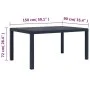 Gray rattan look plastic garden table 150x90x72 cm by vidaXL, Garden tables - Ref: Foro24-45605, Price: 157,31 €, Discount: %