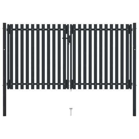 Doppeltes Zauntor aus anthrazitgrauem Stahl, 306 x 220 cm von vidaXL, Gartentore - Ref: Foro24-146354, Preis: 635,82 €, Rabat...