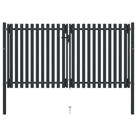 Doppeltes Zauntor aus anthrazitgrauem Stahl, 306 x 220 cm von vidaXL, Gartentore - Ref: Foro24-146354, Preis: 619,80 €, Rabat...
