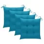 Garden chairs 4 pcs teak wood with light blue cushions by vidaXL, Garden chairs - Ref: Foro24-3065636, Price: 353,53 €, Disco...
