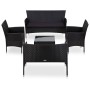 5-teiliges Gartenmöbel-Set und Kissen Kunstrattan schwarz von vidaXL, Gartensets - Ref: Foro24-45895, Preis: 279,17 €, Rabatt: %