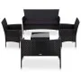 Garden furniture set, 5 pieces, with black synthetic rattan cushions. by vidaXL, Garden sets - Ref: Foro24-45895, Price: 245,...