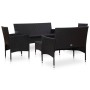 5-teiliges Gartenmöbel-Set und Kissen Kunstrattan schwarz von vidaXL, Gartensets - Ref: Foro24-45895, Preis: 279,17 €, Rabatt: %