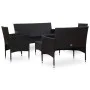 Garden furniture set, 5 pieces, with black synthetic rattan cushions. by vidaXL, Garden sets - Ref: Foro24-45895, Price: 245,...
