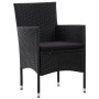 5-teiliges Gartenmöbel-Set und Kissen Kunstrattan schwarz von vidaXL, Gartensets - Ref: Foro24-45895, Preis: 279,17 €, Rabatt: %