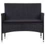 5-teiliges Gartenmöbel-Set und Kissen Kunstrattan schwarz von vidaXL, Gartensets - Ref: Foro24-45895, Preis: 279,17 €, Rabatt: %