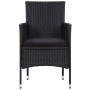 5-teiliges Gartenmöbel-Set und Kissen Kunstrattan schwarz von vidaXL, Gartensets - Ref: Foro24-45895, Preis: 279,17 €, Rabatt: %