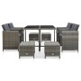 Garden dining set 9 pieces and gray synthetic rattan cushions by vidaXL, Garden sets - Ref: Foro24-46536, Price: 539,91 €, Di...