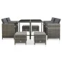 Garden dining set 9 pieces and gray synthetic rattan cushions by vidaXL, Garden sets - Ref: Foro24-46536, Price: 532,36 €, Di...