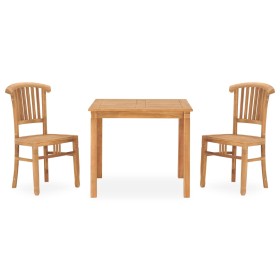 Conjunto de comedor de jardín 3 piezas madera maciza de teca de vidaXL, Conjuntos de jardín - Ref: Foro24-3060014, Precio: 42...