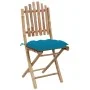 Folding garden dining set with cushions 5 pieces bamboo by vidaXL, Garden sets - Ref: Foro24-3063979, Price: 288,29 €, Discou...