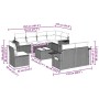 Set muebles jardín 9 pzas y cojines ratán sintético gris claro