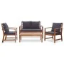 Muebles de jardín 4 piezas con cojines madera acacia maciza de vidaXL, Conjuntos de jardín - Ref: Foro24-47284, Precio: 400,5...
