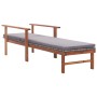 Tumbona con cojín ratán sintético y madera maciza acacia gris de vidaXL, Tumbonas - Ref: Foro24-48705, Precio: 149,74 €, Desc...