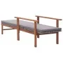 Tumbona con cojín ratán sintético y madera maciza acacia gris de vidaXL, Tumbonas - Ref: Foro24-48705, Precio: 143,98 €, Desc...