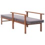 Tumbona con cojín ratán sintético y madera maciza acacia gris de vidaXL, Tumbonas - Ref: Foro24-48705, Precio: 149,74 €, Desc...