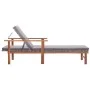 Tumbona con cojín ratán sintético y madera maciza acacia gris de vidaXL, Tumbonas - Ref: Foro24-48705, Precio: 143,98 €, Desc...