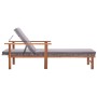 Tumbona con cojín ratán sintético y madera maciza acacia gris de vidaXL, Tumbonas - Ref: Foro24-48705, Precio: 149,74 €, Desc...