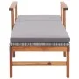 Tumbona con cojín ratán sintético y madera maciza acacia gris de vidaXL, Tumbonas - Ref: Foro24-48705, Precio: 143,98 €, Desc...