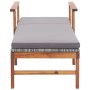Tumbona con cojín ratán sintético y madera maciza acacia gris de vidaXL, Tumbonas - Ref: Foro24-48705, Precio: 149,74 €, Desc...