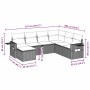 Set de comedor de jardín 7 pzas y cojines ratán sintético negro