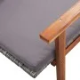 Tumbona con cojín ratán sintético y madera maciza acacia gris de vidaXL, Tumbonas - Ref: Foro24-48705, Precio: 143,98 €, Desc...