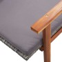 Tumbona con cojín ratán sintético y madera maciza acacia gris de vidaXL, Tumbonas - Ref: Foro24-48705, Precio: 149,74 €, Desc...