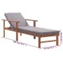 Tumbona con cojín ratán sintético y madera maciza acacia gris de vidaXL, Tumbonas - Ref: Foro24-48705, Precio: 143,98 €, Desc...