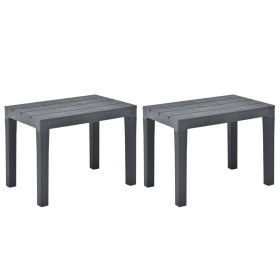 Gartenbänke 2 Stück anthrazitgrauer Kunststoff von vidaXL, Gartenbänke - Ref: Foro24-48781, Preis: 71,45 €, Rabatt: %