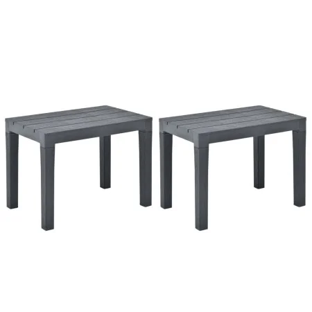 Bancos de jardín 2 unidades plástico gris antracita de vidaXL, Bancos de jardín - Ref: Foro24-48781, Precio: 70,03 €, Descuen...
