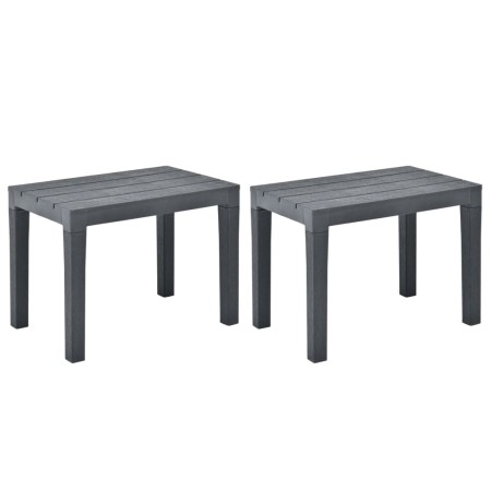 Bancos de jardín 2 unidades plástico gris antracita de vidaXL, Bancos de jardín - Ref: Foro24-48781, Precio: 71,45 €, Descuen...