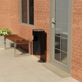 26-Liter-Wandmülleimer aus Stahl mit Aschenbecher von vidaXL, Aschenbecher - Ref: Foro24-51096, Preis: 95,51 €, Rabatt: %