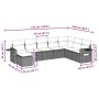 Set de sofás de jardín 8 pzas y cojines ratán sintético gris