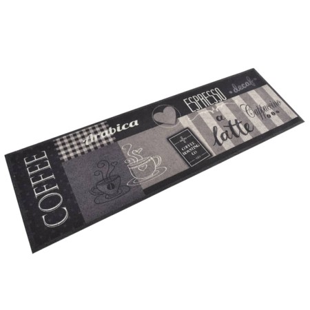 Waschbare Küchenmatte Samt schwarz Kaffee 60x180 cm von vidaXL, Fußmatten - Ref: Foro24-136556, Preis: 46,92 €, Rabatt: %