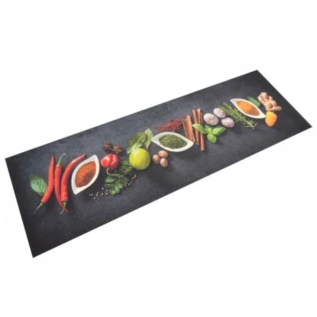 Alfombra de cocina lavable terciopelo dibujo especias 60x180 cm de vidaXL, Felpudos - Ref: Foro24-136541, Precio: 45,81 €, De...