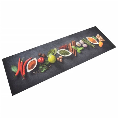 Küchenteppich waschbar Samt Zeichnung Gewürze 60x180 cm von vidaXL, Fußmatten - Ref: Foro24-136541, Preis: 50,84 €, Rabatt: %