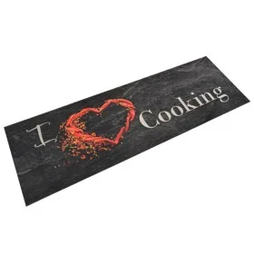 Waschbarer Küchenteppich aus Samt Cooking schwarz 60x180 cm von vidaXL, Fußmatten - Ref: Foro24-136550, Preis: 38,97 €, Rabat...