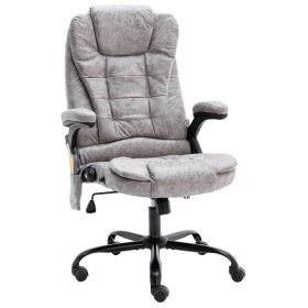 Silla de oficina de masaje piel de ante sintética gris claro de vidaXL, Sillas de oficina - Ref: Foro24-20578, Precio: 245,99...