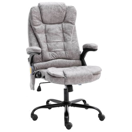Hellgrauer Massage-Bürostuhl aus Wildlederimitat von vidaXL, Bürostühle - Ref: Foro24-20578, Preis: 245,99 €, Rabatt: %