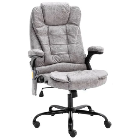 Silla de oficina de masaje piel de ante sintética gris claro de vidaXL, Sillas de oficina - Ref: Foro24-20578, Precio: 241,33...
