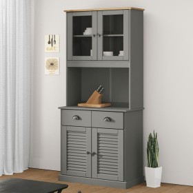 VIGO hohes Sideboard aus massivem grauem Kiefernholz 78x40x175 cm von vidaXL, Sideboards - Ref: Foro24-3188303, Preis: 344,68...