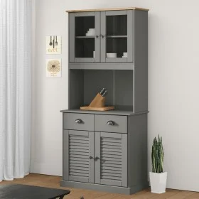 VIGO hohes Sideboard aus massivem grauem Kiefernholz 78x40x175 cm von vidaXL, Sideboards - Ref: Foro24-3188303, Preis: 330,87...