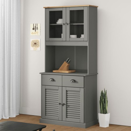 VIGO tall sideboard solid gray pine wood 78x40x175 cm by vidaXL, Sideboards - Ref: Foro24-3188303, Price: 352,03 €, Discount: %