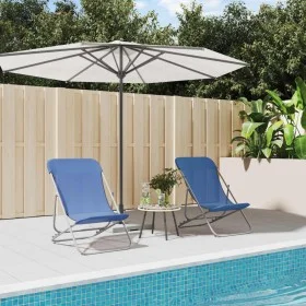 Klappbare Strandkörbe, 2 Stück, Textilene-Stahl, blau beschichtet von vidaXL, Liegen - Ref: Foro24-360187, Preis: 61,09 €, Ra...