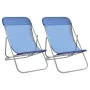 Folding beach chairs 2 pcs textilene blue coated steel by vidaXL, Loungers - Ref: Foro24-360187, Price: 61,09 €, Discount: %